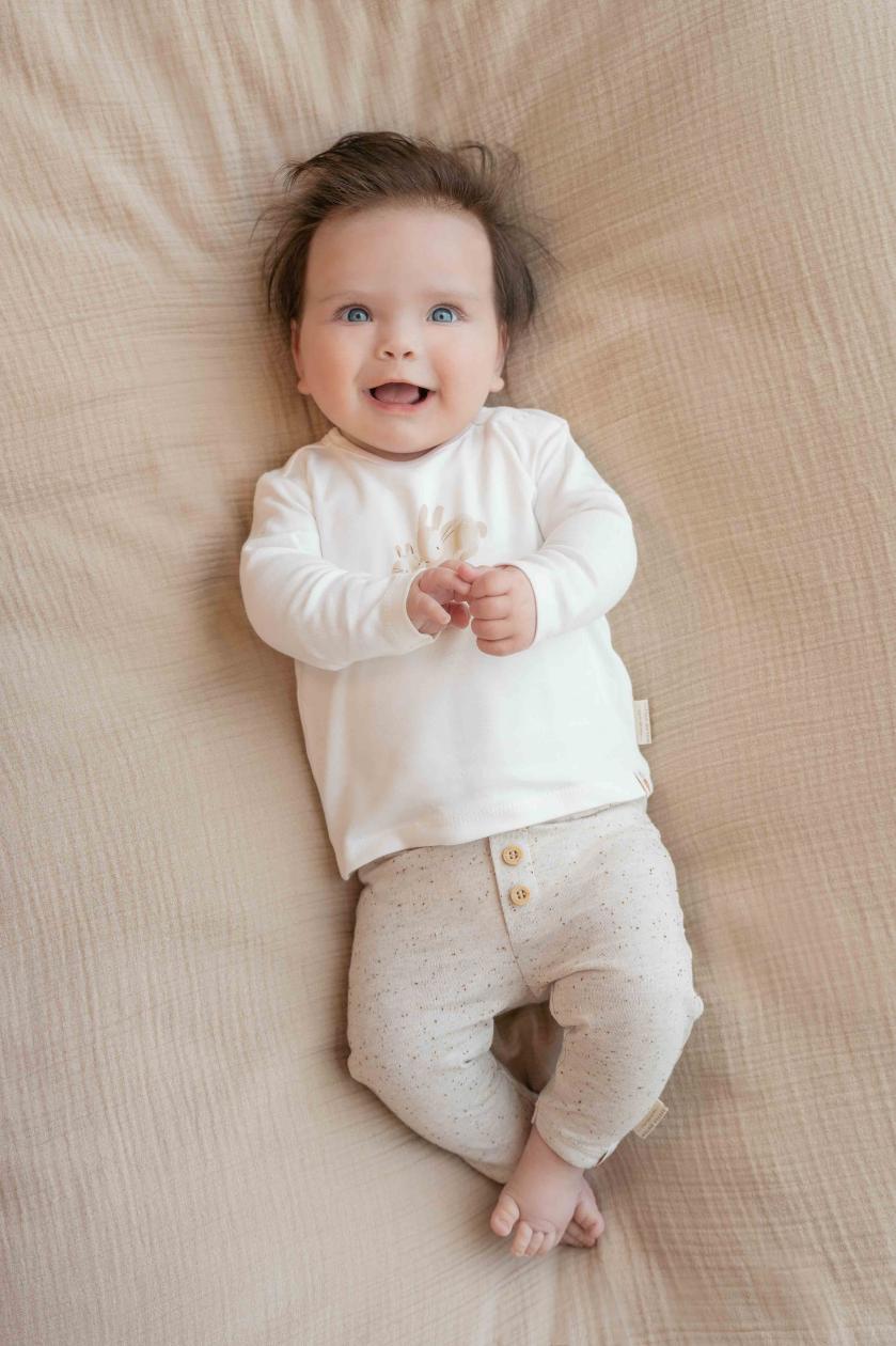 T-shirt Little Dutch manches long baby bunny blanc